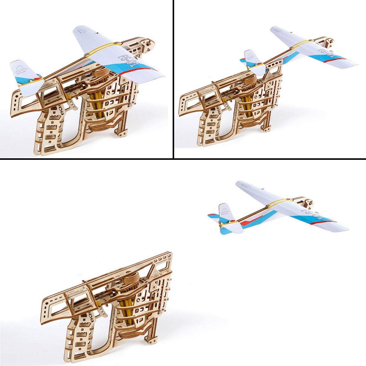 UGEARS Aeroplane Starter Ramp 3D Model Kit - Model Building Kits for Adults Teenagers - Laser Cut 3D Puzzle Wooden Construction Kit Creative 3D Wooden Puzzle Adults Model Making Set Without G - WoodArtSupply