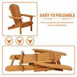 Adirondack Chair Weather Resistant Patio Chairs Folding Outdoor Chair w/Long Arms Solid Wooden Heavy Duty Reclining Fire Pit Chair for Deck, Lawn, Backyard, Garden - Natural Dkelincs