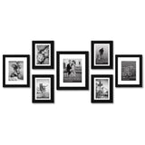 Americanflat 7 Pack Black Gallery Wall Frame Set - Includes One 11x14 Frame, Two 8x10 Frames, and Four 5x7 Frames - Picture Frames Collage Wall Decor with Shatter Resistant Glass and Hanging Hardware Americanflat