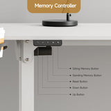 ONBRILL Standing Desk, 71x43 Inches L Shaped Desk with 4 Legs, Dual Motor and Memory Controller, Electric Stand Up Desk Adjustable Height from 28-46 Inches for Computer Workstation White ONBRILL