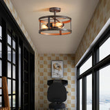 AGV LIGHTING Semi Flush Mount Ceiling Light Fixture, Farmhouse Close to Ceiling Light with There-light AGV LIGHTING