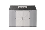 Rubbermaid Extra Large Resin Outdoor Storage Shed With Floor (7 x 10 Ft.), Weather Resistant, Brown, Organization for Home/Lawn Mower/Backyard Equipment/Bike Storage/Pool Supplies Rubbermaid