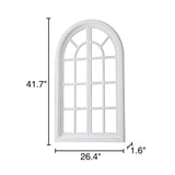 Sintosin Rustic Arched Window Frame Wall Decor 42 X 26 Inch, Hanging Distressed White Large Wooden Cathedral Window Pane for Wall Decor, Handmade Farmhouse Wall Decor for Living Room Bedroom Hallway Sintosin