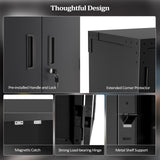 VINGLI 72'' Tall Garage Storage Cabinet, Metal Storage Cabinet with Pegboards, Wheels, Locking Doors and Adjustable Shelves (Black, 32''W x 16''D x 72''H) VINGLI