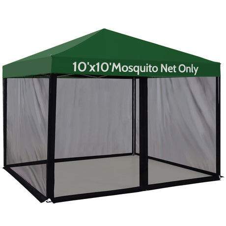 Mosquito Net for 10x10 Canopy Tent,Replacement Mosquito Netting for Gazebo Netting Screen Mosquito Screen Canopy for Camping for Patio Tent 10x10' (Mosquito Netting Only, Black 1) TONESLY