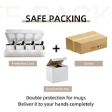 AGH Sublimation Coffee Mugs Blank 11 oz, White Straight Ceramic Cups with Black Interior, Handle, Spoon, Bulk Bundle Set of 12 AGH