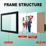 RPJC 5x7 inch Picture Frame Made of Solid Wood High Definition Glass for Table Top Display and Wall Mounting Photo Frame Brown RPJC