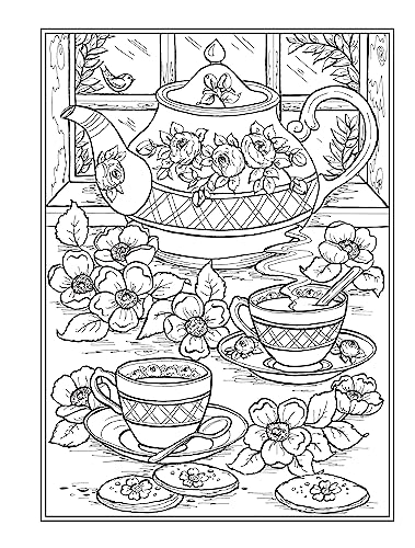 Creative Haven Afternoon Tea Coloring Book (Adult Coloring Books: Food & Drink) Dover Publications
