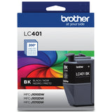 Brother Genuine LC401BK Standard Yield Black Ink Cartridge Brother