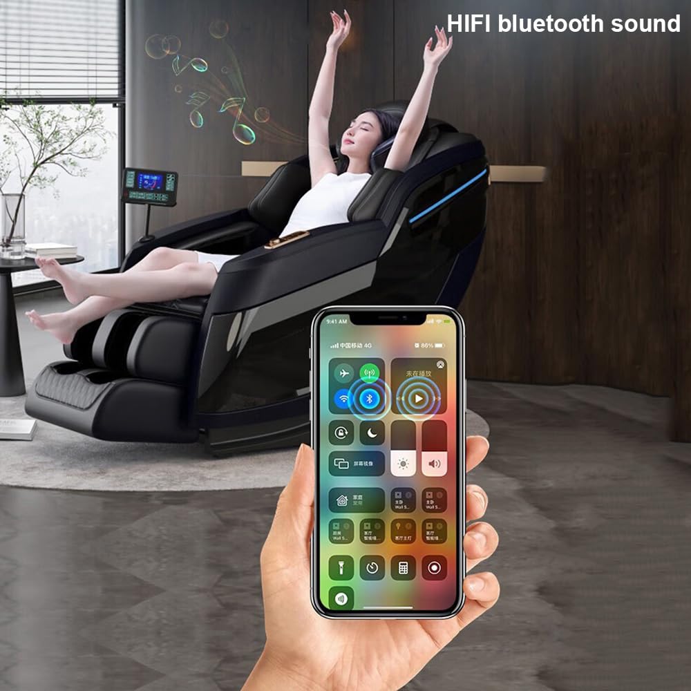 AI Intelligent Voice Zero-gravity Luxury Multifunctional Massage Chair, Heated Massage Chair, 3D Manipulator Airbag Massage Chair, Super-long SL Guide Rail, HIFI Bluetooth Audio, Touch Screen. RAYFOKPK
