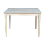 International Concepts Solid Wood Top Table with Shaker Legs, Standard Height IC International Concepts