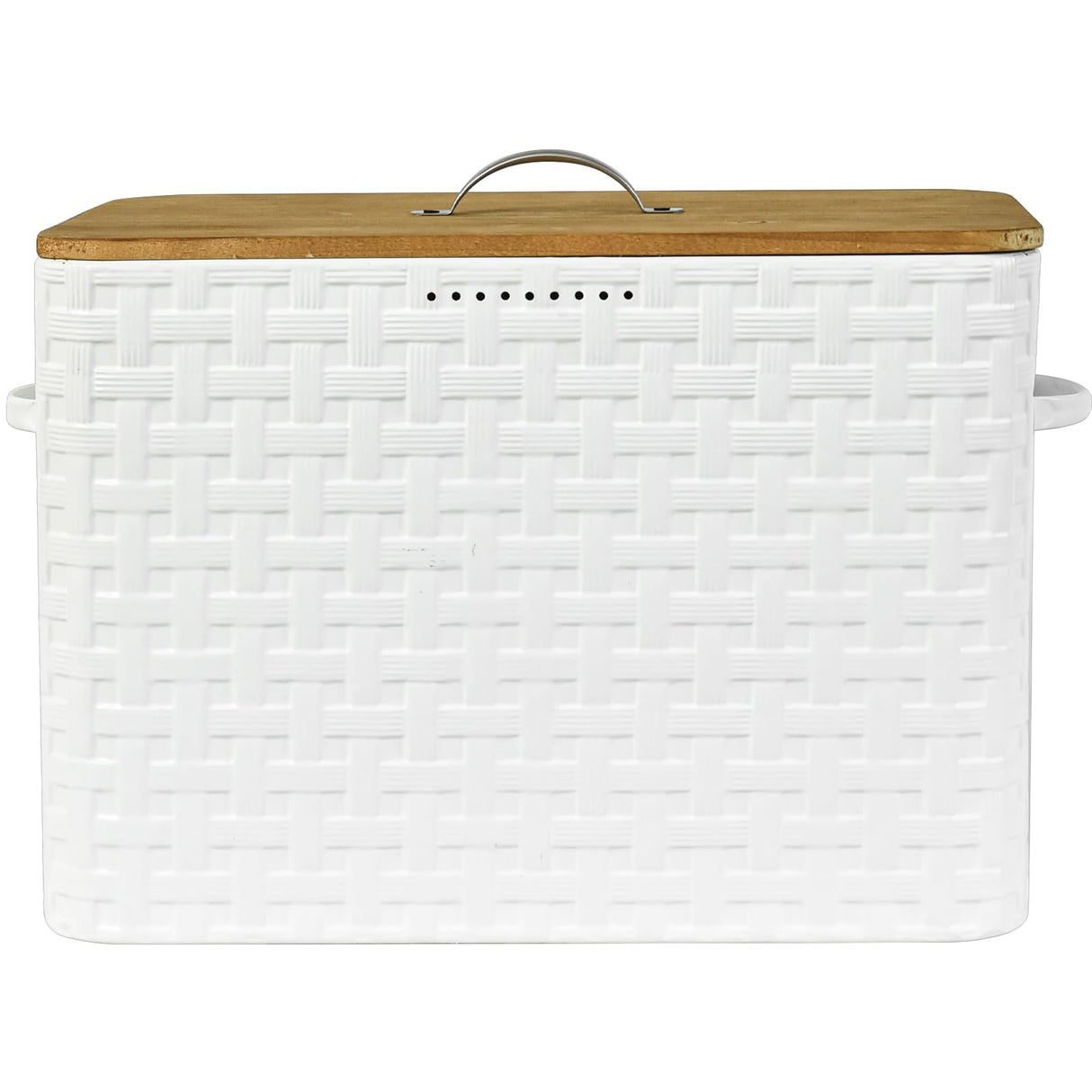 EMAX HOME Extra Large Space Saving Farmhouse Bread Box With Wood Lid - Vertical Breadbox Bread Storage Bin Holder for Kitchen Countertop, White EMAX HOME