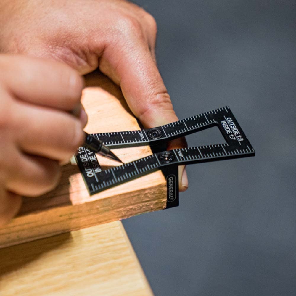 General Tools Woodworking Dovetail Marker Jig #47, Accurate and Precise Guide for 1:5, 1:6, 1:8, 1:10 Slopes, Black - WoodArtSupply