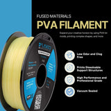 Fused Materials PVA 3D Printer Filament - Dissolvable, Water Soluble Filament for 3D Printers and 3D Pens, 1.75mm, 0.5kg FUSED MATERIALS