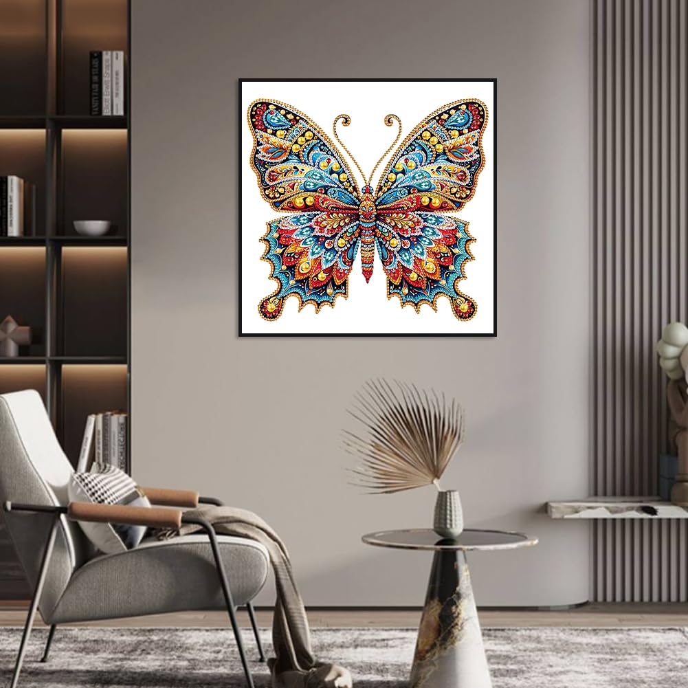 Stalente Diamond Painting Kits for Adults, 5D Special Shape Diamond Art Kits for Beginners, Crystal Rhinestones Diamond Painting for Home Wall Decoration Gift 12×12inch, Butterfly Stalente