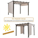 Tangkula 10 X 10FT Outdoor Pergola, Patio Furniture Shade Structure, Outdoor Steel Pergola Gazebo with Retractable Canopy Shades, Rustproof Metal Pergola for Patio, Backyard, Garden (Beige) Tangkula