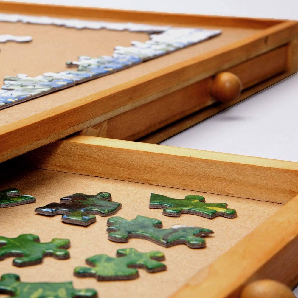 Bits and Pieces –Original Standard Wooden Jigsaw Puzzle Plateau-The Complete Puzzle Storage System - WoodArtSupply