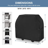 EVLIQUIL Grill Cover for Outdoor Grill,BBQ Gas Grill Cover 58 Inch,Heavy Duty Waterproof UV & Fade Resistant Barbecue Cover with Hook-and-Loop Straps & Adjustable Hem Drawstring Outside(Black). EVLIQUIL