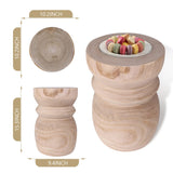 Uziass Wood Tree Stump Side Table Stool, Wooden Stump End Table Round Stump Table Outdoor Stump Table Stump Garden Stool Natural Tree Stump Side Table Uziass