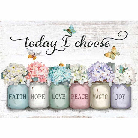 Today I Choose Diamond Painting Kits for Adults Beginners,Inspirational Diamond Art Kits for Adults,Vase DIY Paint With 5D Round Full Drill Diamond Dots Gem Painting for Home Wall Decor 16 X 12Inch ZQEATRY