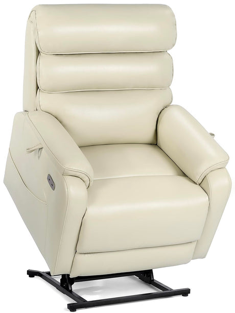 EONIX Wide Lay Flat Power Lift Recliner Chair for Elderly, 400lbs Heavy Duty Lift Chairs with Heat and Massage Charging Ports, Oversized Dual Motor Power Recliner for Adults, LRY004063, Cream White EONIX