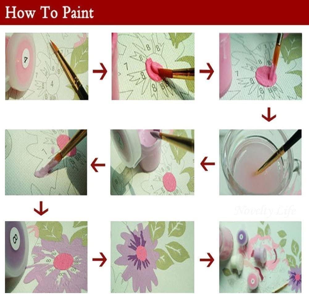 Komking DIY Acrylic Painting Paint by Numbers Kit for Kids & Adults Beginner, Colorful Animals Painting on Canvas 16x20inch - Colorful Elephant Komking