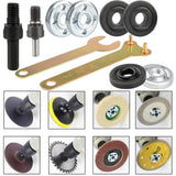 Eyech Drill Angle Grinder Adapter, 6mm &10mm Arbor Mandrel Adaptor with 2 Spanner Wrench and 3 Set Flange Nut Parts Set, Electric Drill Conversion Angle Grinder Connecting Rod Kit Eyech