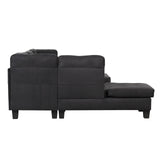 Casa Andrea Milano Modern Sectional Sofa L Shaped Couch with Reversible Chaise & Ottoman, Large Living Room Furniture, Black Casa Andrea Milano