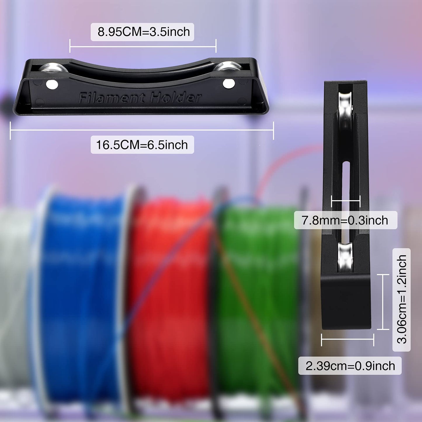 3D Printer Filament Spool Holder Filament Holder Fits All Spools of Any Size and All Filament Types Compatible with PLA/ABS/TPU/Other 3D Printing Materials (6 Set) - WoodArtSupply