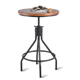 BOKKOLIK Industrial Bar Table, Counter Height 30-36inch Height Adjustable, Swivel Wooden Tabletop, Farmhouse Dinner Table for Home Kitchen，Vintage Display Stand BOKKOLIK