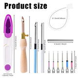 13pcs Punch Needle Kits, Adjustable Complete Punch Needle Tool Set Wooden Handle Embroidery Pen Include Punch Needles and and Threaders for Adults Beginner Floss Cross Stitching Sewing Craft Supplies NQEUEPN