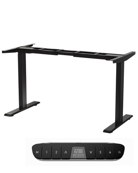 Rise Up Dual Motor Electric Standing Desk Adjustable Height Desk 60x30 Large Computer Standing Desk, Sit Stand Up Desk Raising Desk, Home Office Desk Uncaged Ergonomics