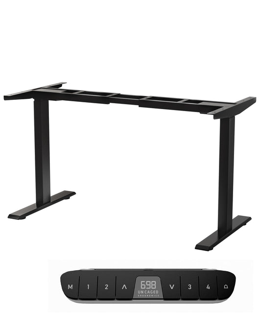 Rise Up Dual Motor Electric Standing Desk Adjustable Height Desk 60x30 Large Computer Standing Desk, Sit Stand Up Desk Raising Desk, Home Office Desk - WoodArtSupply