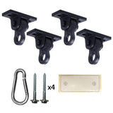 ABUSA Heavy Duty Black Swing Hangers Screws Bolts Included Over 5000 lb Capacity Playground Porch Yoga Seat Trapeze Wooden Sets Indoor Outdoor (4 Pack) ABUSA