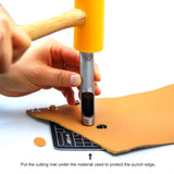 OWDEN 12Piece Leather Hole Punch Set with a Free Cutting mat,Leather Tool,Leather Hollow Punch Set, Round Hole Punch Set,Cut Leather Rubber Paper Soft Material OWDEN
