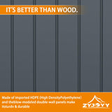 30 Cubic Ft. Vertical Resin Outdoor Storage Shed with Lockable Double Doors,Tall Storage Cabinet with 4 Shelves, Weather-Resistant Multi-Wall Panels,Storage Shed for Patio, Garden, Yard, Grey ZYJOYY