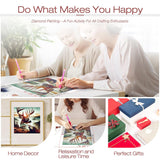 Sanjee Deer Diamond Art Kits for Adults, Landscapes Diamond Painting Kits for Beginner, 5D DIY Round Full Drill Gem Art Crafts for Home Wall Decor Gift, 12x12inch Sanjee