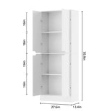 Housoul 71" Tall Freestanding Pantry Cabinet, 4 Doors with Adjustable Shelves, Larder & Kitchen Hutch Cabinet for Dining Room, White Housoul