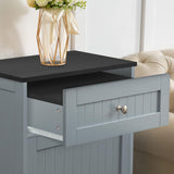 GAZHOME Tilt Out Trash Cabinet, Upgrade Wooden Free Standing Trash Cabinet,Recycling Cabinet with Hideaway Drawer,10 Gallon Tilt Out Trash Cabinet Kitchen(Grey) GAZHOME