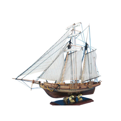 HAPYLY Scale DIY Hobby Wooden Ship Science Equipmen Assembly Model Boat Kits Sailing Boat Kit Decor Toy Gift (1:70)
