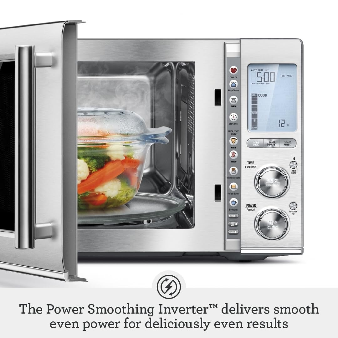 Breville BMO850BSS1BUC1 the Smooth Wave countertop Microwave Oven, Brushed Stainless Steel Breville
