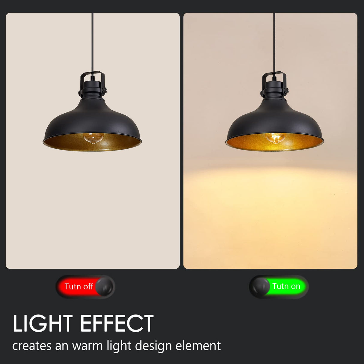 ALAISLYC Black Farmhouse Pendant Lights Matte Pendant Lighting for Kitchen Island Industrial Adjustable Height Vintage Dome Hanging Light Fixtures for Barn, Dining Room 3 Packs ALAISLYC