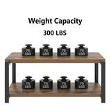 EXCEFUR Modern Coffee Table, Industrial Wood and Metal Center Table, Cocktail Tea Tables for Living Room, Rustic Brown EXCEFUR