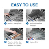 Napoleon Stainless Steel Smoker Box 67013 Add Smoky Flavor to BBQ, Easily Turn Gas Grill Into Smoker, Add Wood Chips or Chunks to Smoke Food on Barbecue 16.25 x 2.54 x 3.5 Napoleon