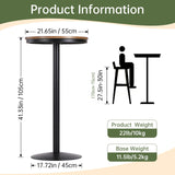 VILAVITA 42" Height Round Bar Table with Solid Wood Top and Sturdy Metal Base, Rustic Industrial Pub Table for Kitchen, Dining Room, Home, and Bistro VILAVITA