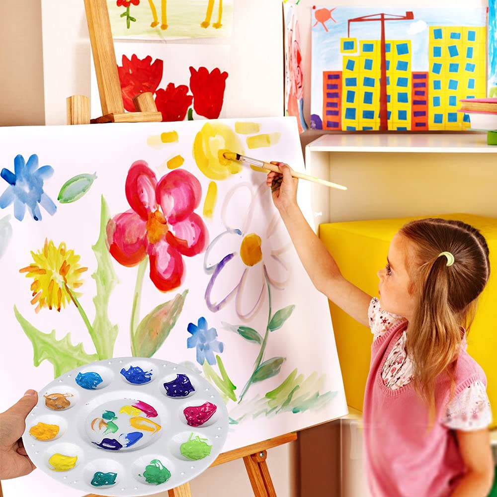 Hulameda 40pcs Art Paint Tray Palette Plastic Pallet for Kids or Pupils to Painting, DIY Craft,Play Party at Home, Kindergarten or School Hulameda