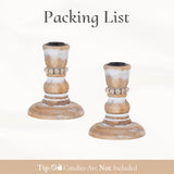 Inweder Wooden Candlestick Holders Rustic: Farmhouse Wood Taper Candle Holders Boho Candle Sticks Holder Decor for Home Dinning Table Mantle Party Holiday Christmas Wedding Set of 2 Inweder