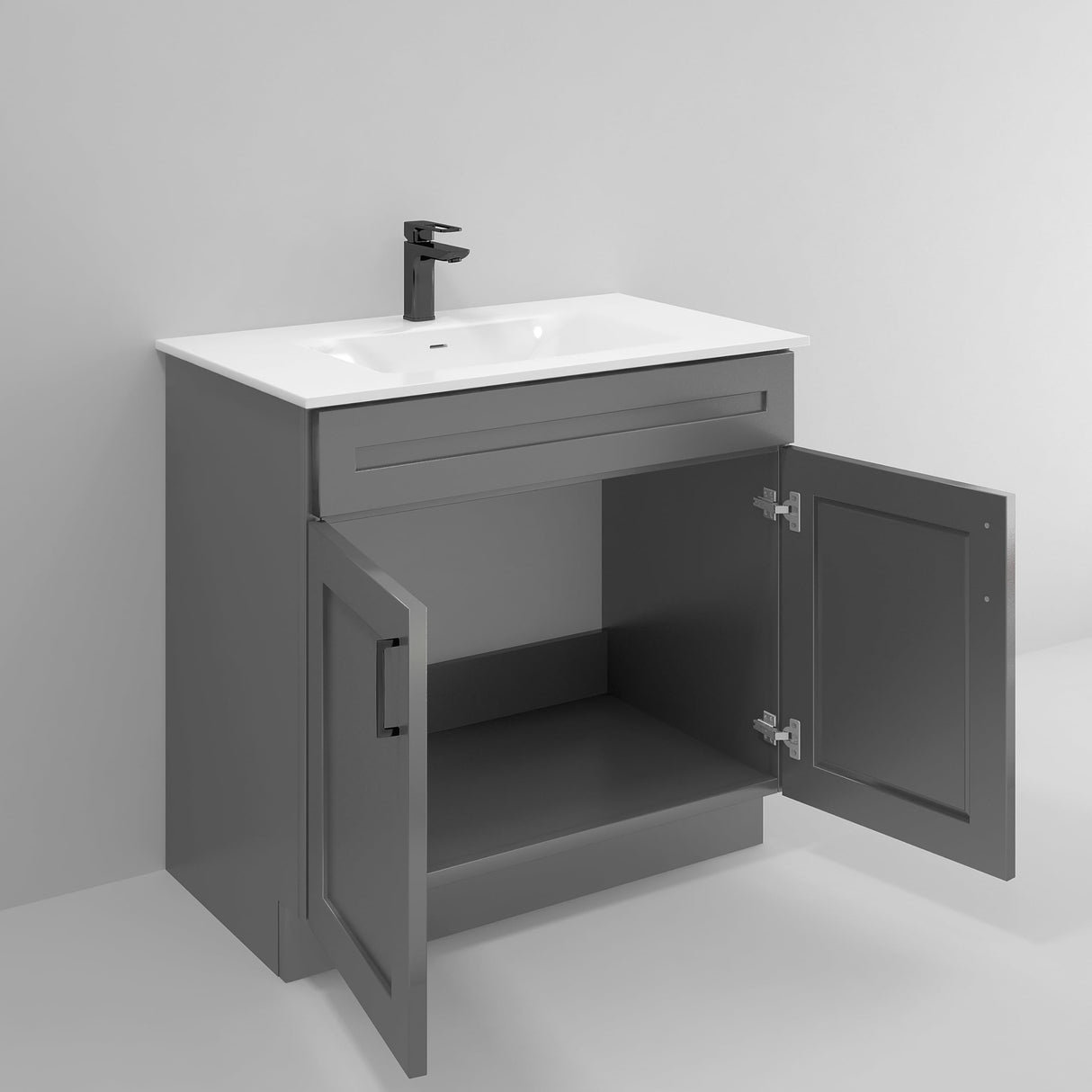 Grey Shaker Sink Base Bathroom Vanity 24"/30"/36" Width (36" Width) WoodArtSupply