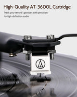 1 by ONE Bluetooth Turntable HiFi System with 36 Watt Bookshelf Speakers, Patend Designed Vinyl Record Player with Magnetic Cartridge, Bluetooth Playback and Auto Off 1byone