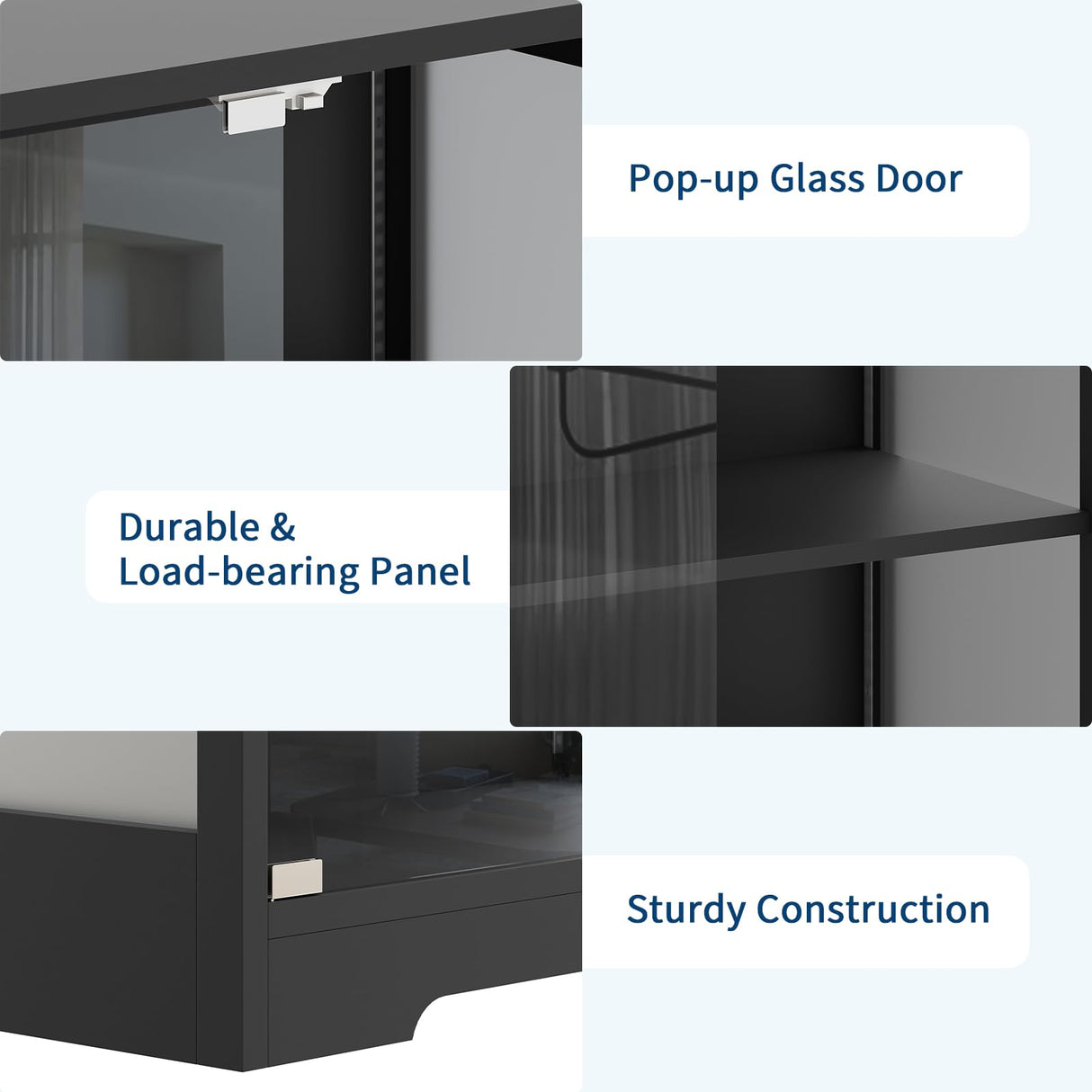 Glass Display Cabinet with Doors, 5 Tier Modern Curio Cabinet with RGB LED Lights, Tall Glass Showcase Storage Cabinet for Collectibles and Decor HarmoHaby